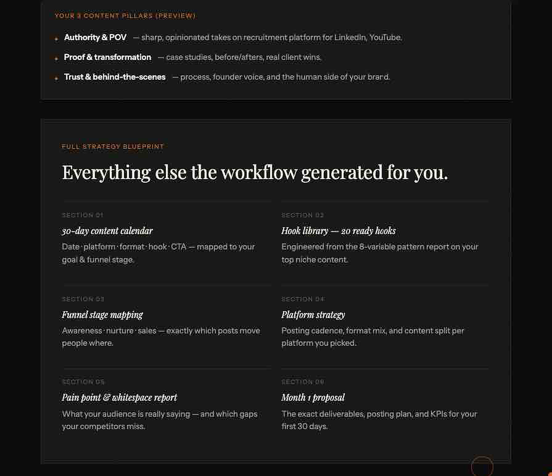 Live Content Strategy Blueprint analyzer preview